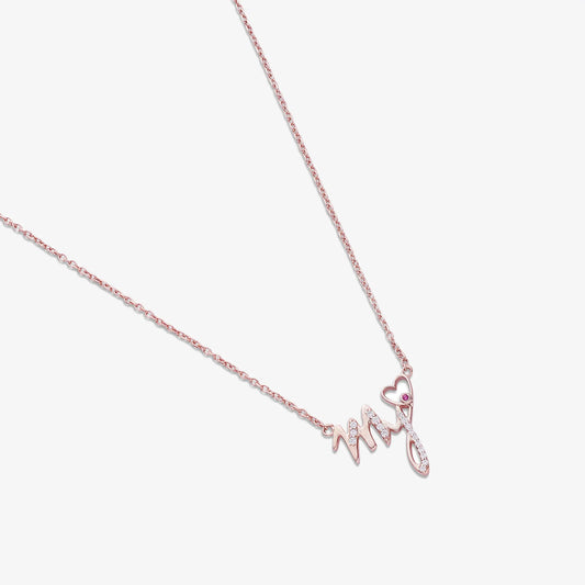 My Heart Rose Gold Silver Necklace