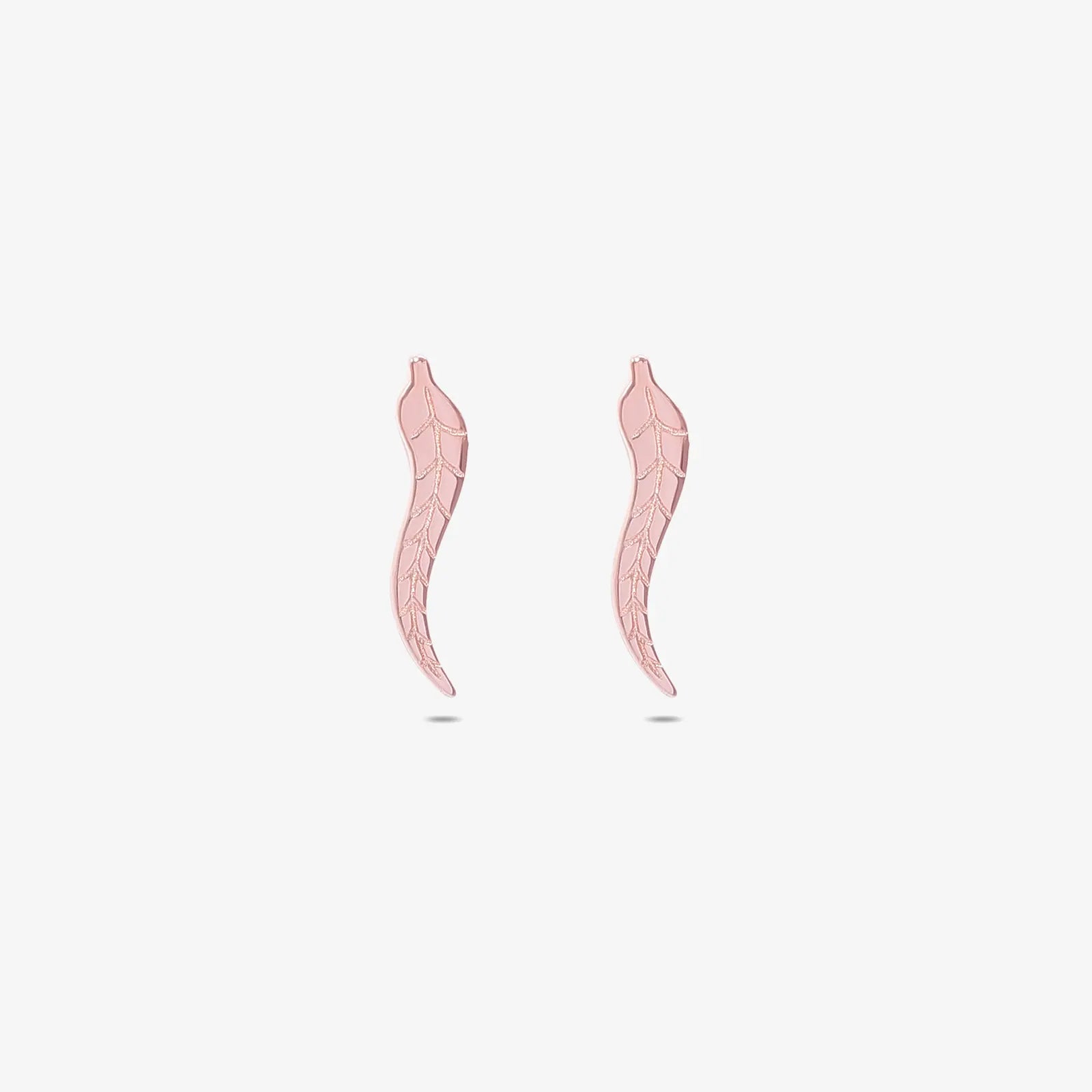 Rose Gold Silver Leaf Design Stud Earrings - Tweov Jewels
