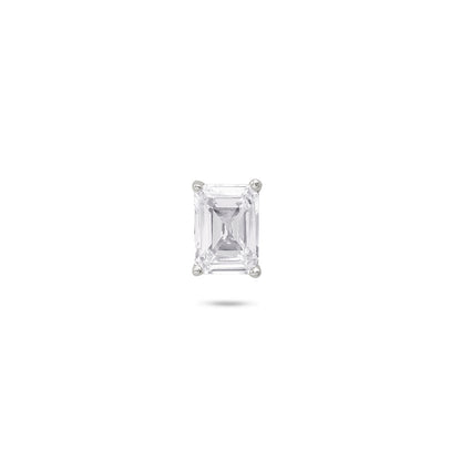Rectangle Shape Silver Stud Earrings