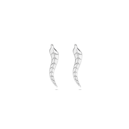 Silver Leaf Stud Earrings for Women - Tweov Jewels