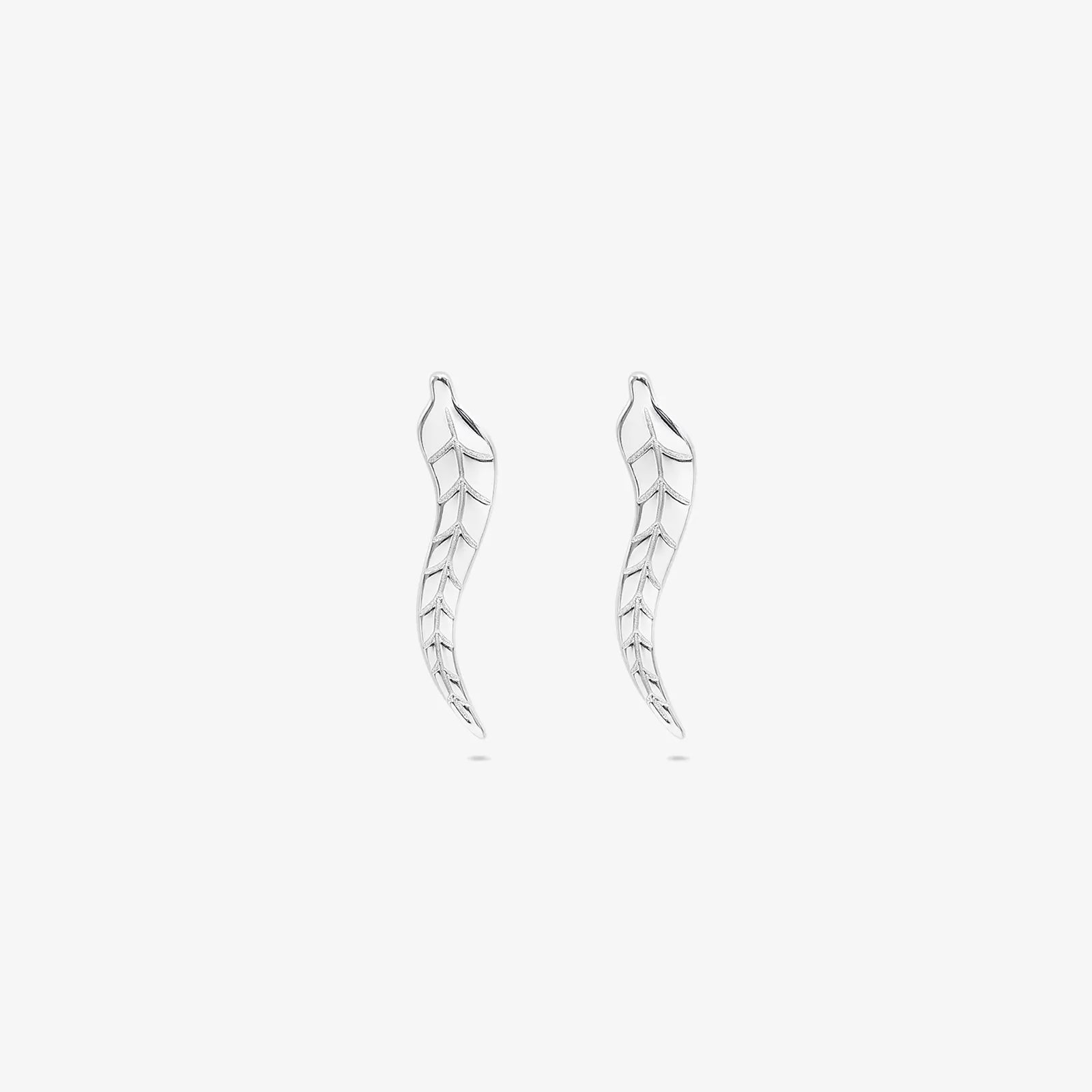 Silver Leaf Stud Earrings for Women - Tweov Jewels