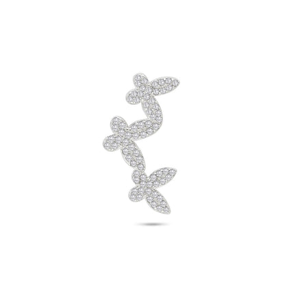 Butterfly Design Silver Ear Cuff
