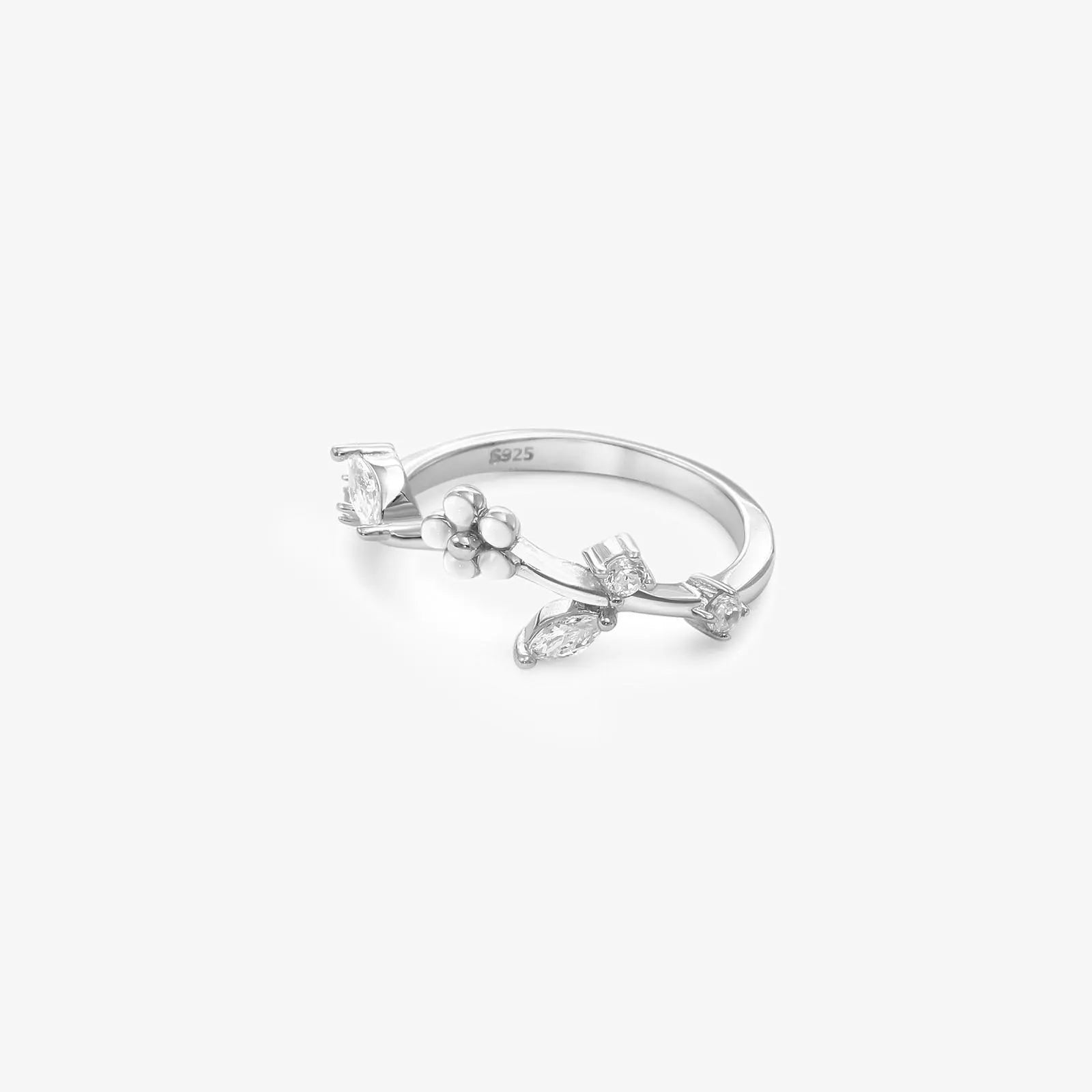 White Flower Silver Ring for Women - Tweov Jewels