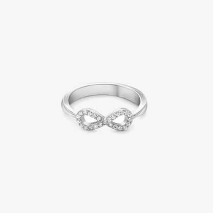 CZ Stone Silver Infinity Ring - Tweov Jewels