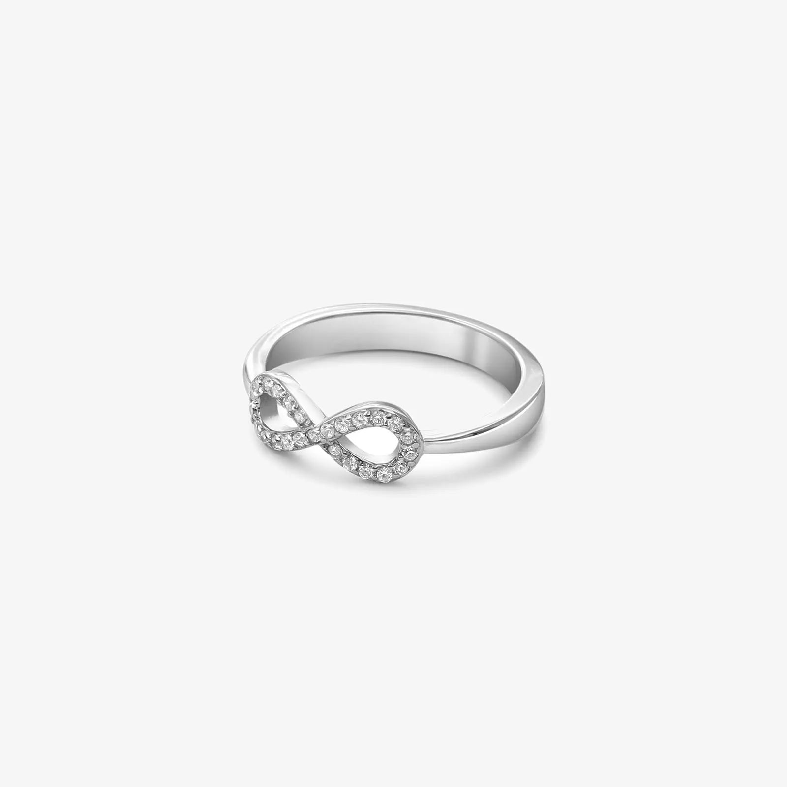 CZ Stone Silver Infinity Ring - Tweov Jewels
