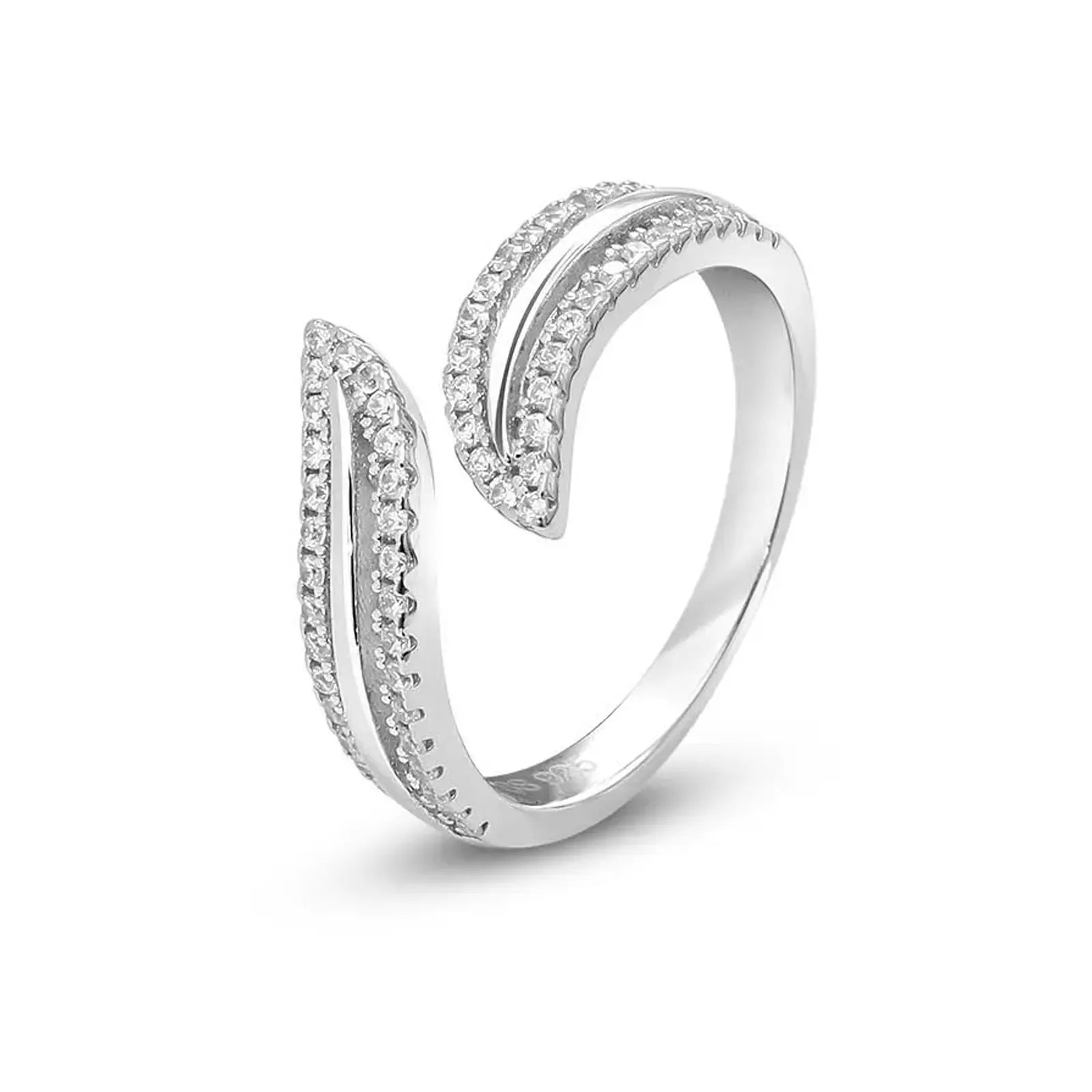 Trendy Open Leaf Silver Ring for Women - Tweov Jewels