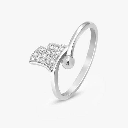 Shiny Silver Fishtail Ring for Women