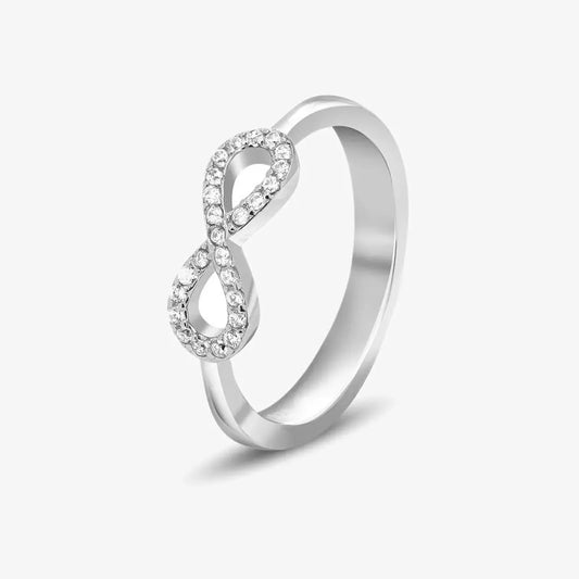 CZ Stone Silver Infinity Ring