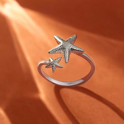 Classic Double Star Silver Ring - Tweov Jewels