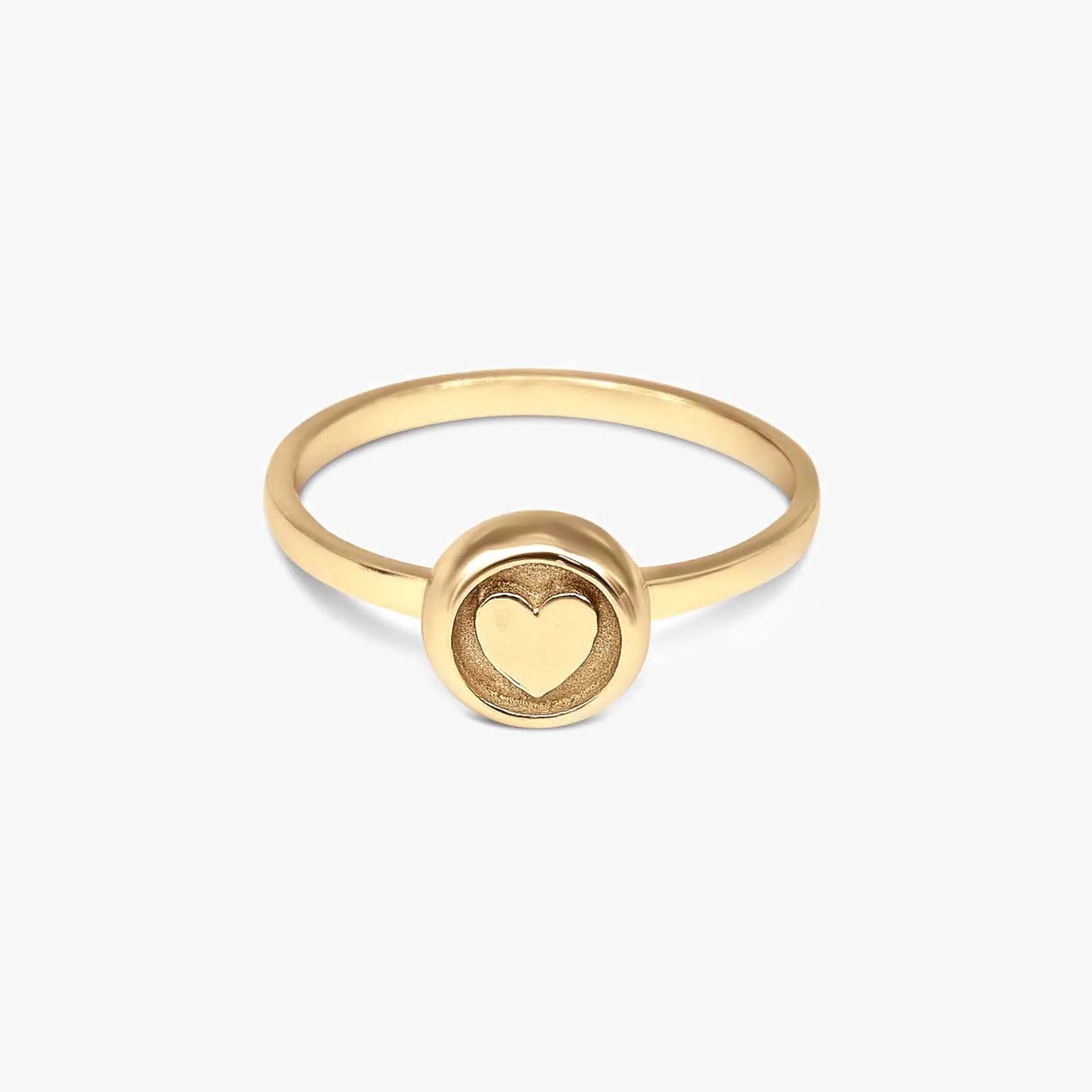 Gold Plated Heart Silver Ring