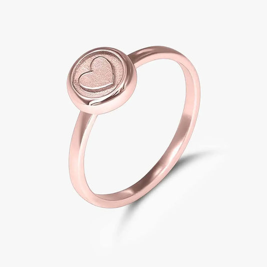 Rose Gold Plated Heart Silver Ring