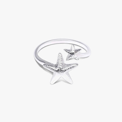 Classic Double Star Silver Ring - Tweov Jewels