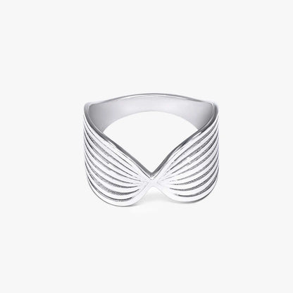 Silver Wing Design Band Ring