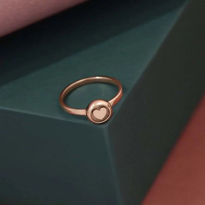 Rose Gold Plated Heart Silver Ring