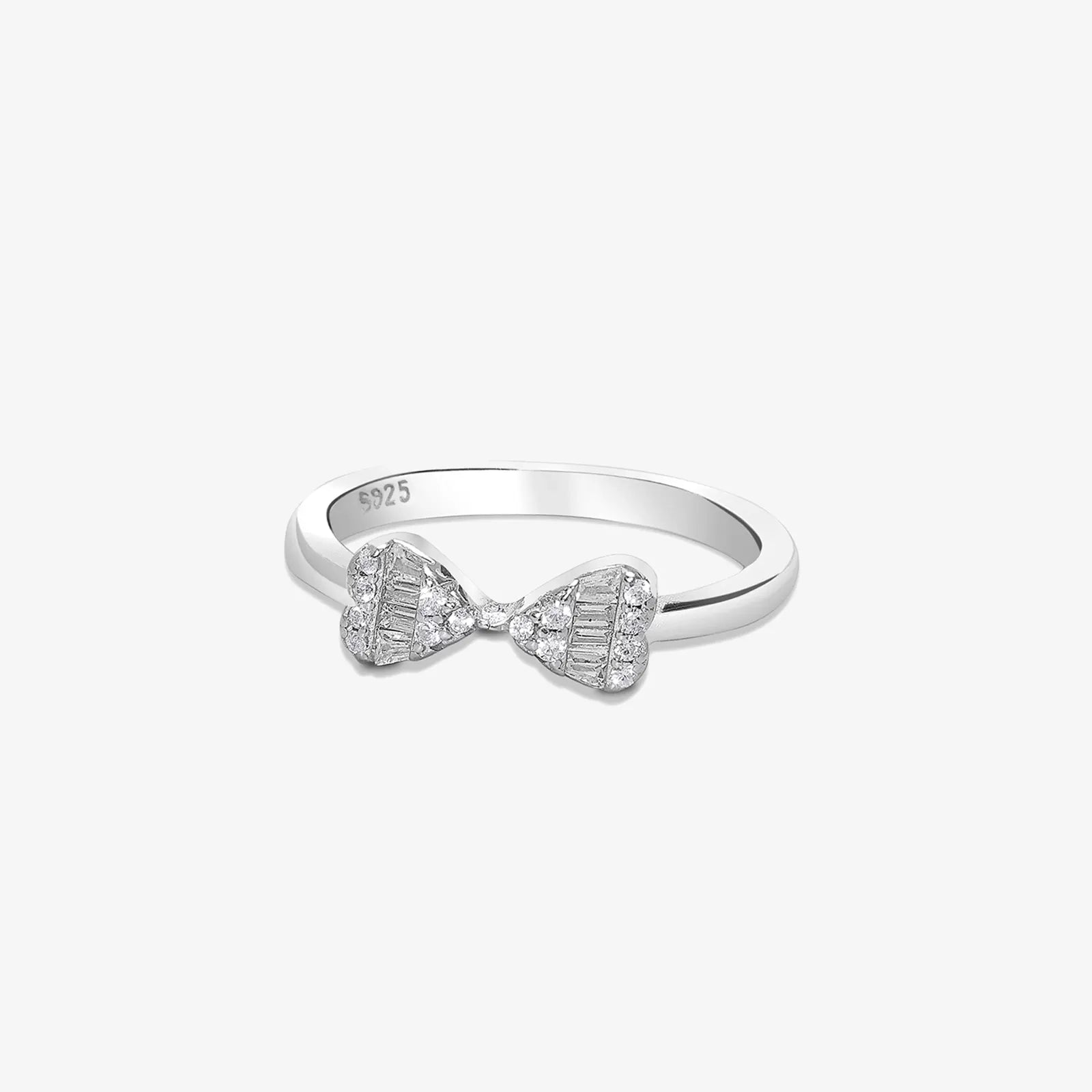 Silver CZ Bow Ring - Tweov Jewels