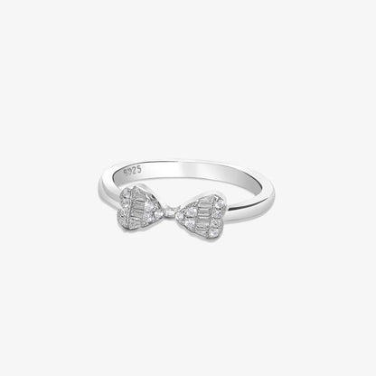 Silver CZ Bow Ring - Tweov Jewels