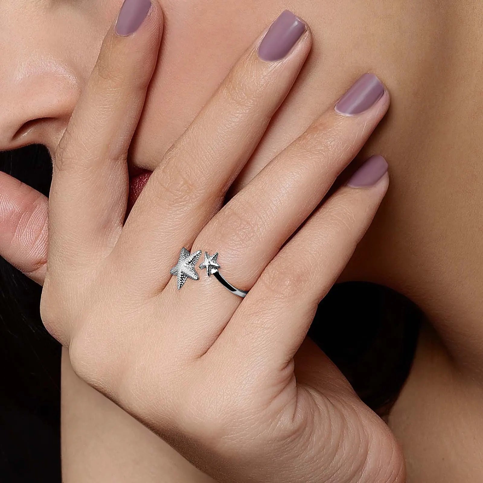 Classic Double Star Silver Ring - Tweov Jewels