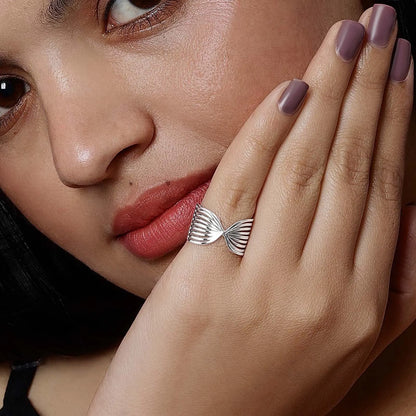 Silver Wing Design Band Ring