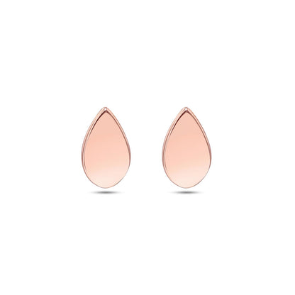 Pure Silver Earrings - Blush Glow Rose Gold Stud Earrings - Tweov Jewels