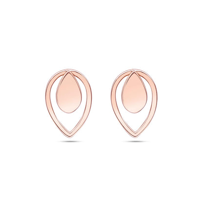 Pure Silver Earrings - Blush Glow Rose Gold Stud Earrings - Tweov Jewels