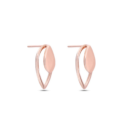 Pure Silver Earrings - Blush Glow Rose Gold Stud Earrings - Tweov Jewels