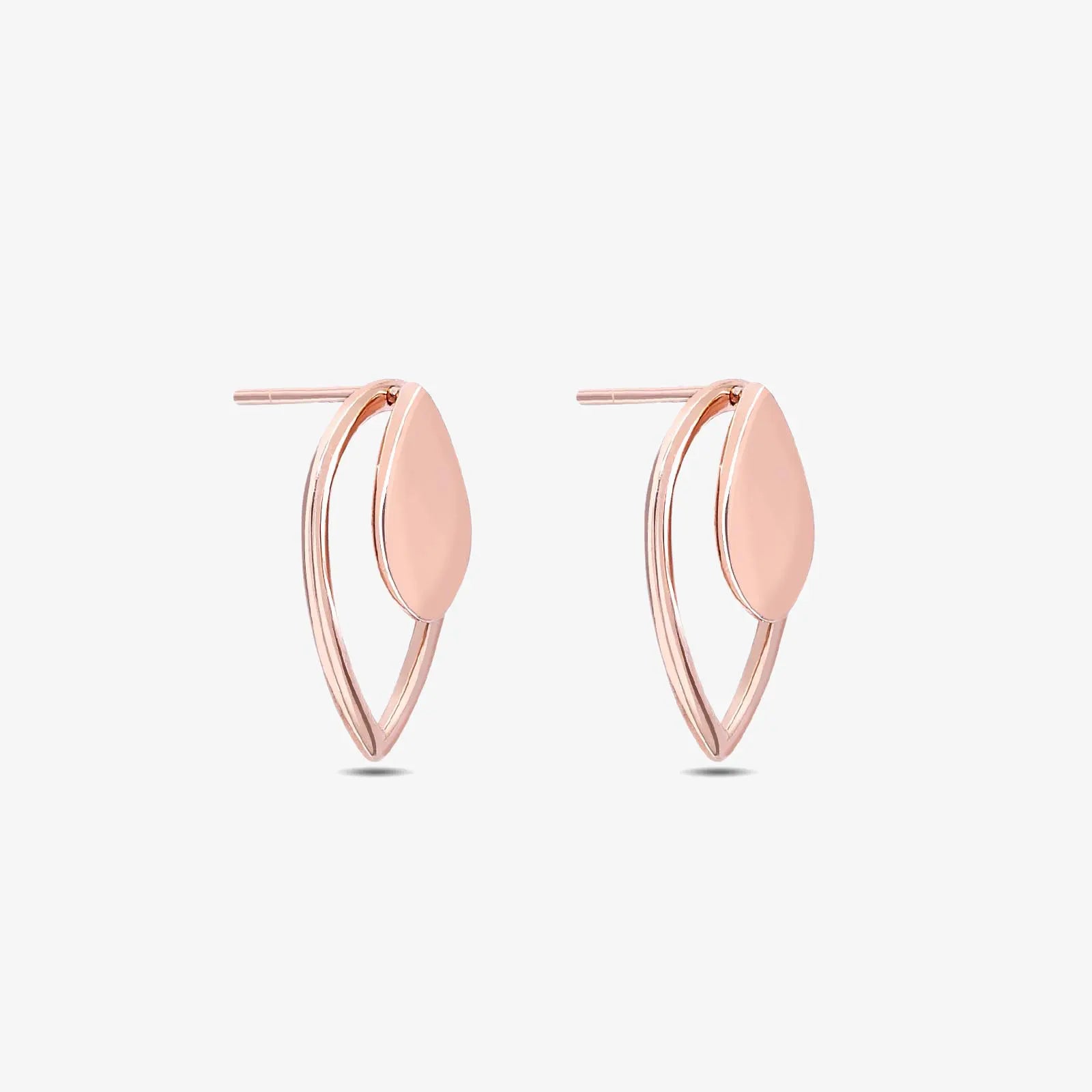 Rose Gold Silver Drop Stud Earrings - Tweov Jewels