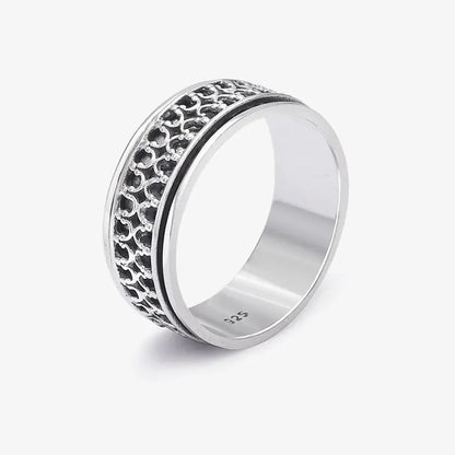 Oxidized Silver Designer Band Ring