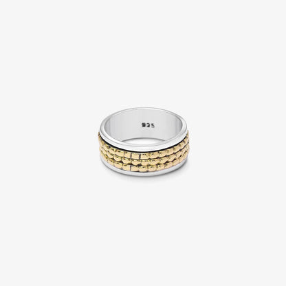 Gold Plated Textured Silver Ring