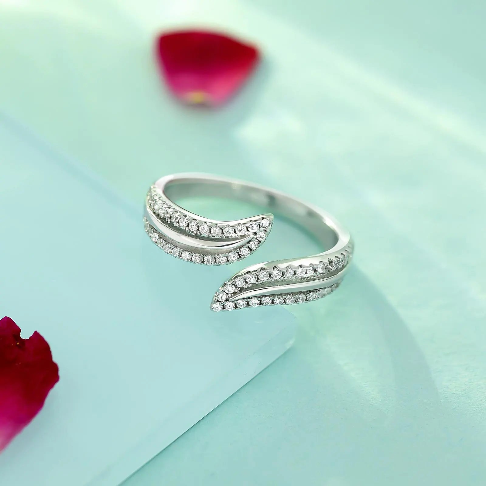 Trendy Open Leaf Silver Ring for Women - Tweov Jewels