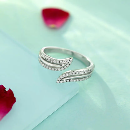 Trendy Open Leaf Silver Ring for Women - Tweov Jewels