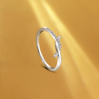 CZ Studded Silver Knot Finger Ring for Women