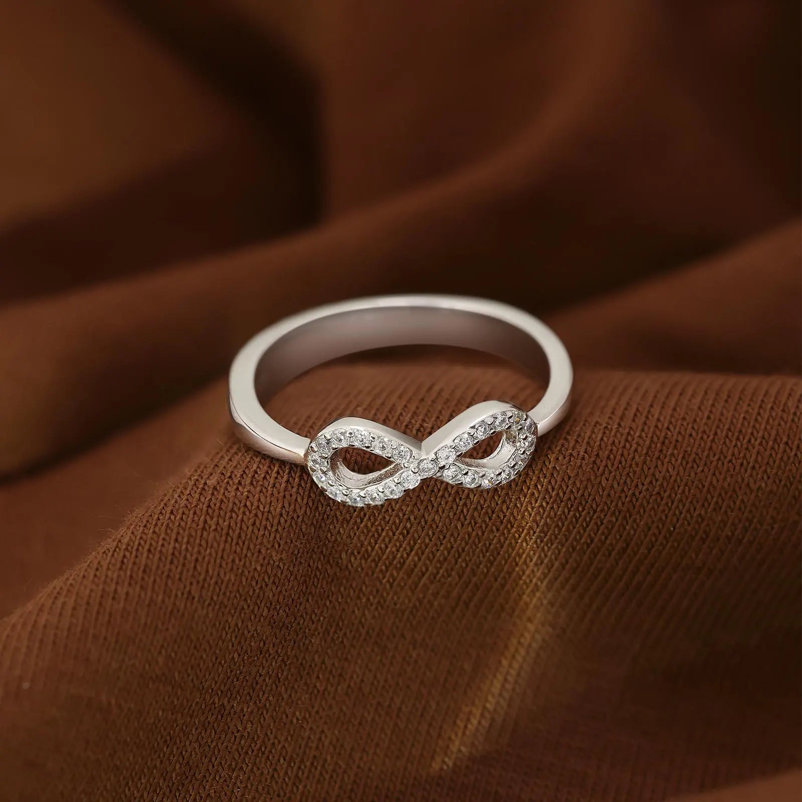 CZ Stone Silver Infinity Ring - Tweov Jewels