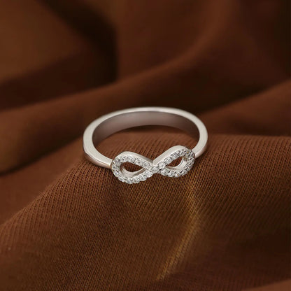 CZ Stone Silver Infinity Ring - Tweov Jewels