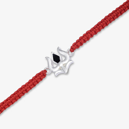 Simple Trishul Silver Rakhi for Brother