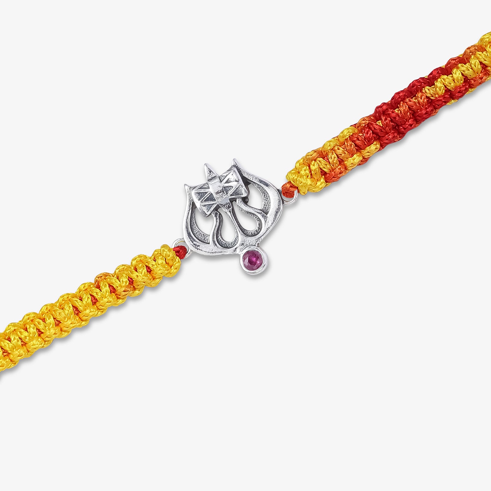 Silver Damru Trishul Rakhi for Brother