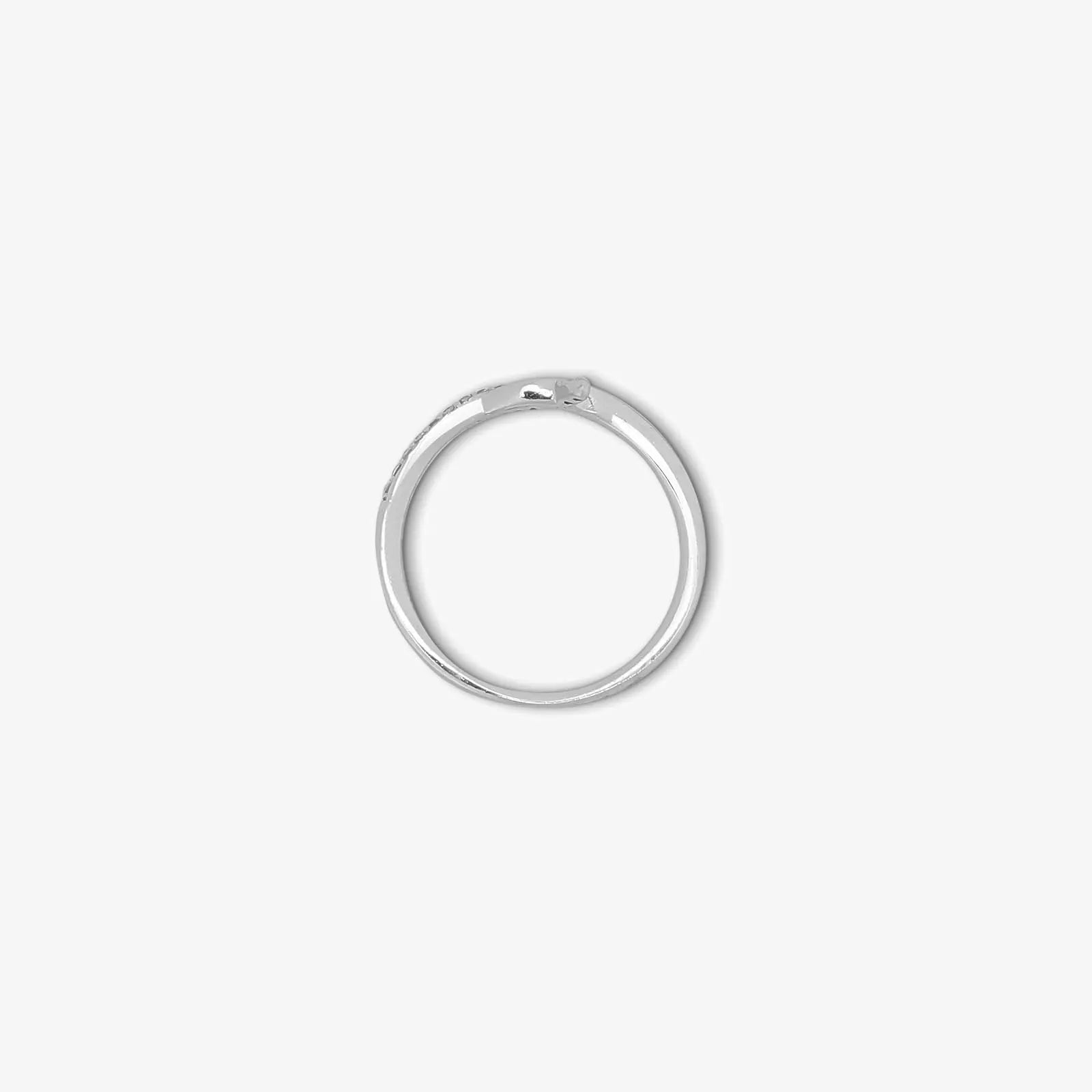 CZ Studded Silver Knot Finger Ring for Women