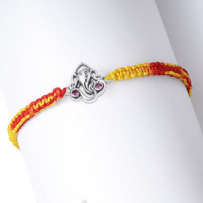 Silver Ganesha Om Rakhi for Brother