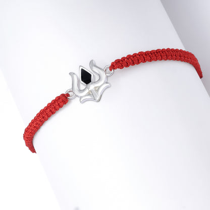 Simple Trishul Silver Rakhi for Brother