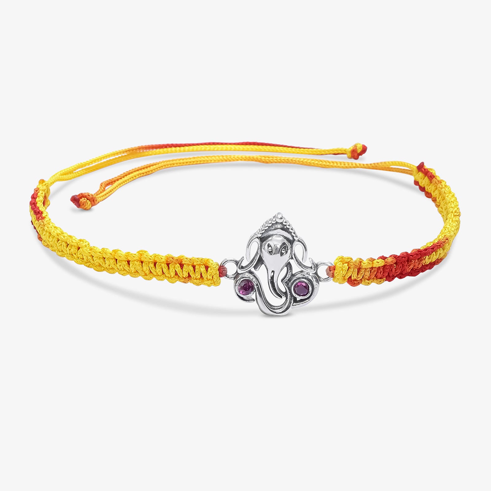 Silver Ganesha Om Rakhi for Brother