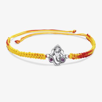 Silver Ganesha Om Rakhi for Brother