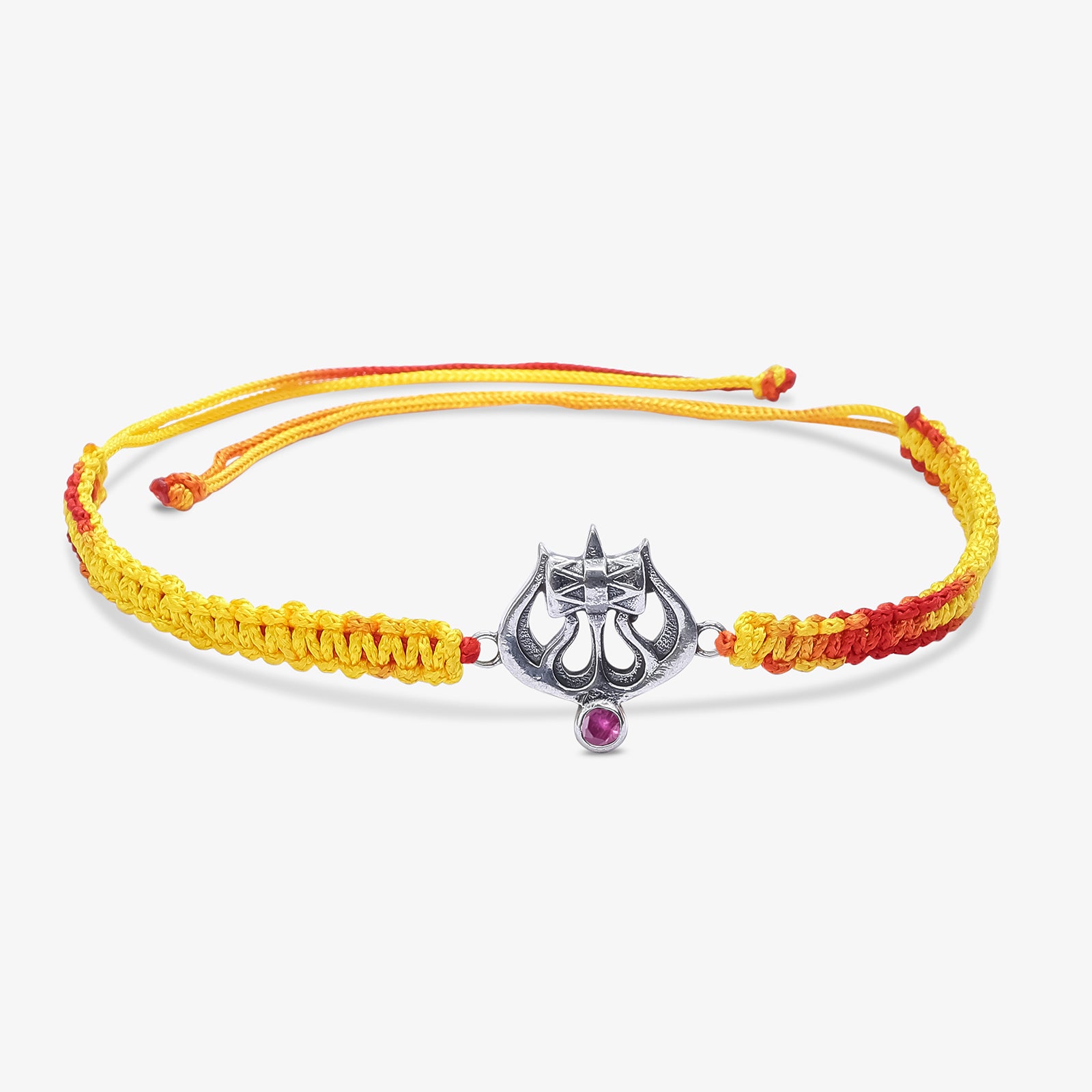 Silver Damru Trishul Rakhi for Brother
