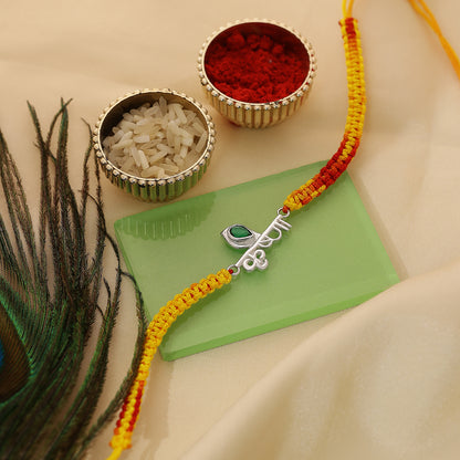 Krishna Silver Rakhi for Brother