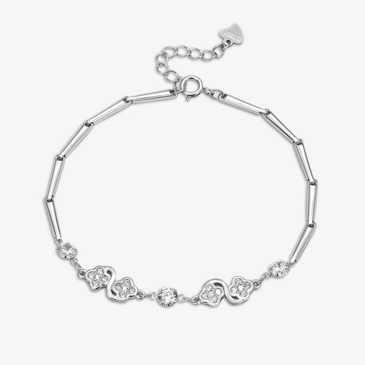 Lucky Four clove 925 Sterling Silver Bracelet