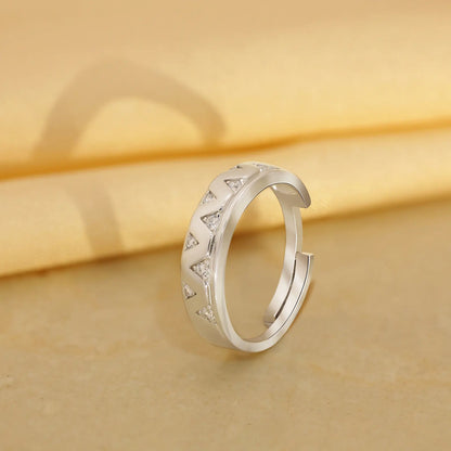 Silver CZ Wave Ring for Women