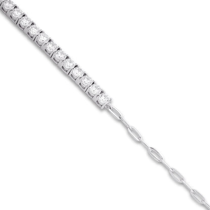 Pure 925 Sterling Silver Stylish CZ Tennis Bracelet for Women's