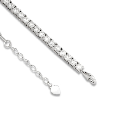 Pure 925 Sterling Silver Stylish CZ Tennis Bracelet for Women's
