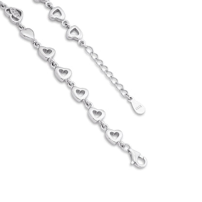 Silver Heart Bracelet for Women - Tweov Jewels