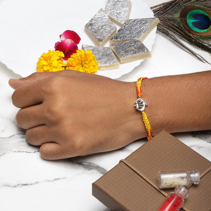 Silver Damru Trishul Rakhi for Brother