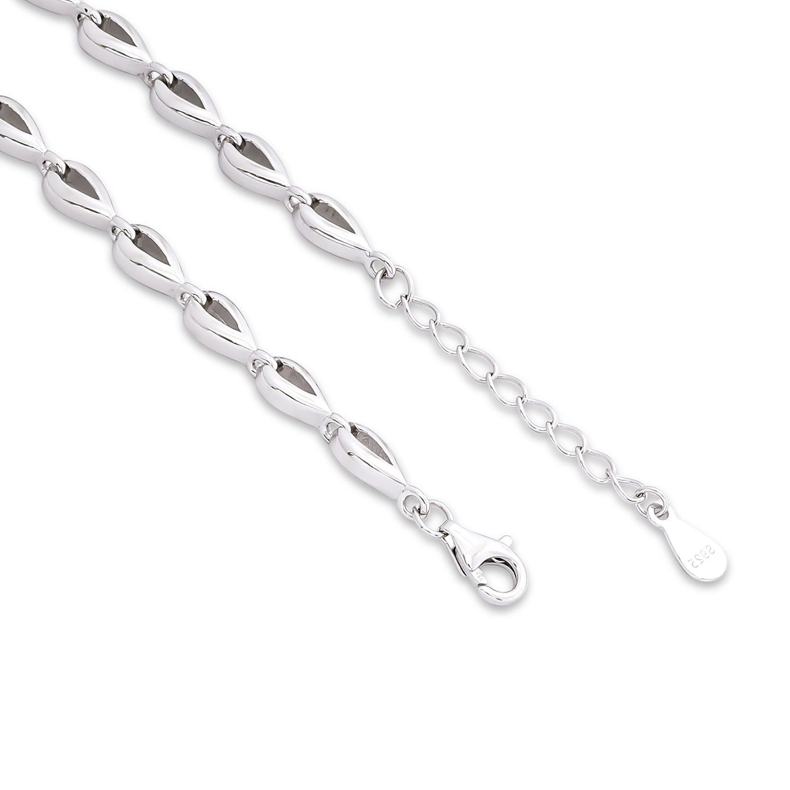 925 Sterling Silver CZ Designer Heart Bracelet for Women