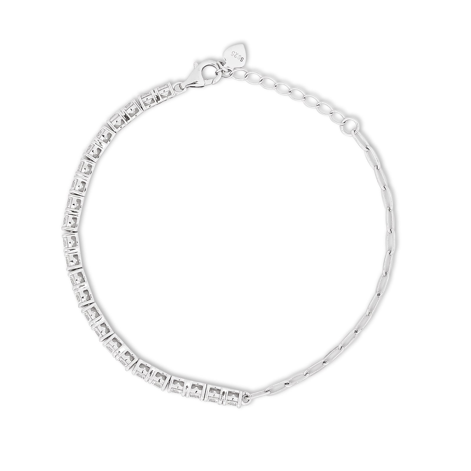 Pure 925 Sterling Silver Stylish CZ Tennis Bracelet for Women's